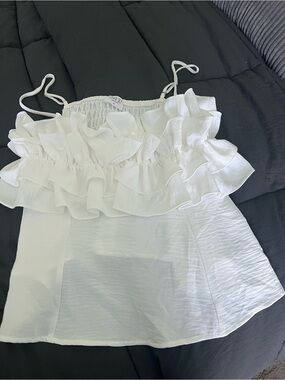 Sienna Sky White Tiered Ruffle Cami Top